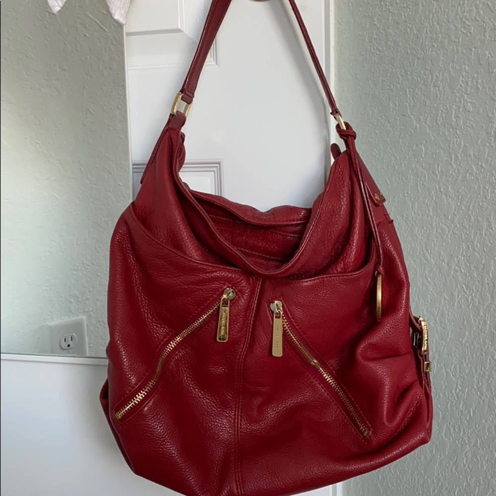 Red Micheal Kors Portland shoulder bag
